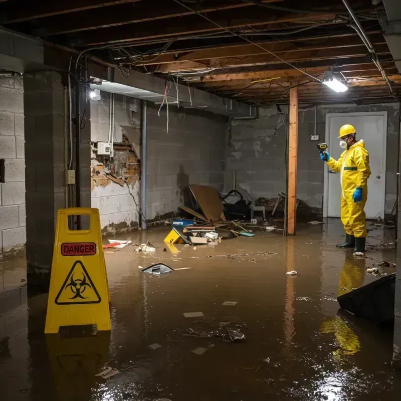 Flooded Basement Electrical Hazard in Half Moon, NC Property